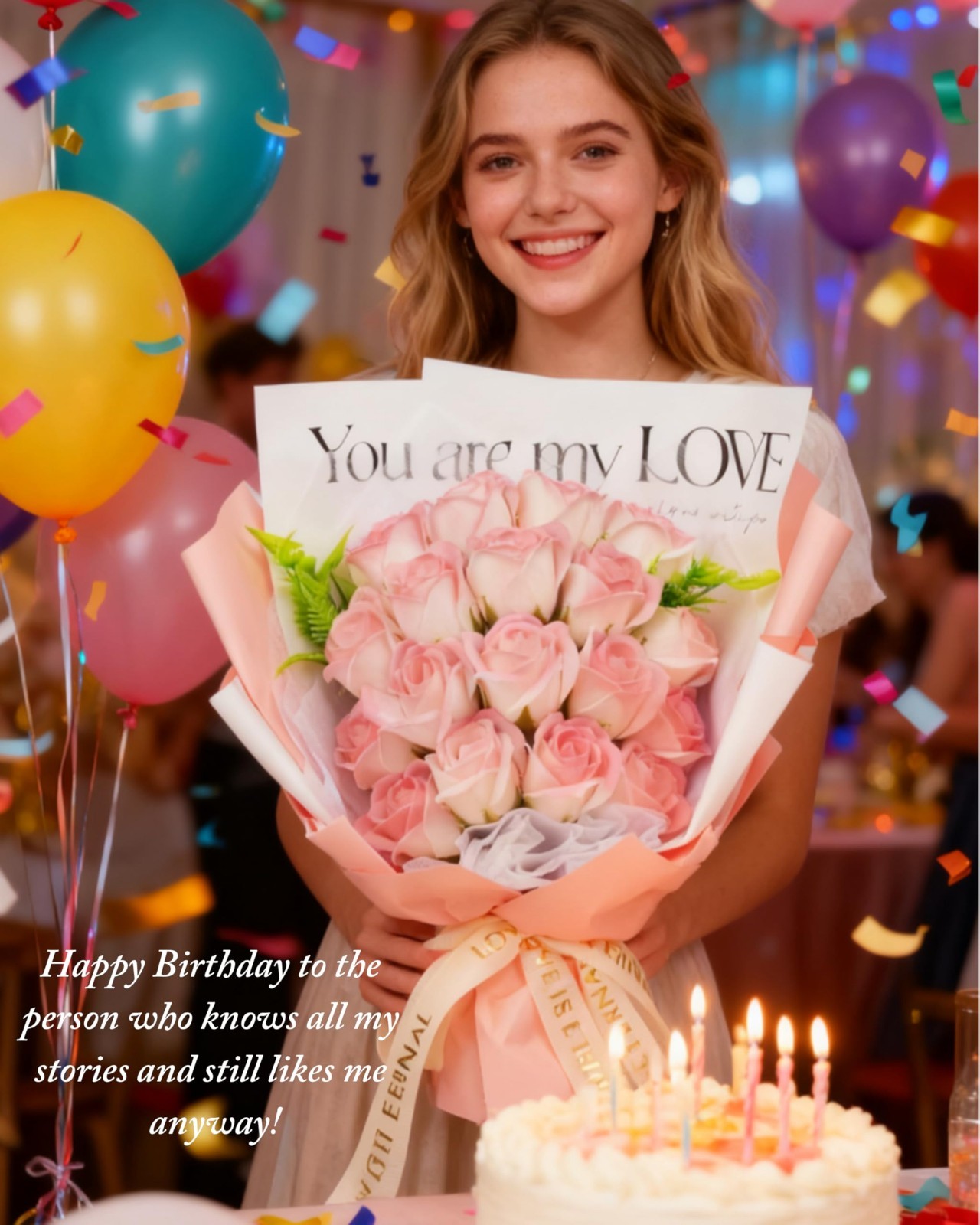 Artificial Roses Bouquet – 18 Preserved Flowers with Necklace – Unique Gift for