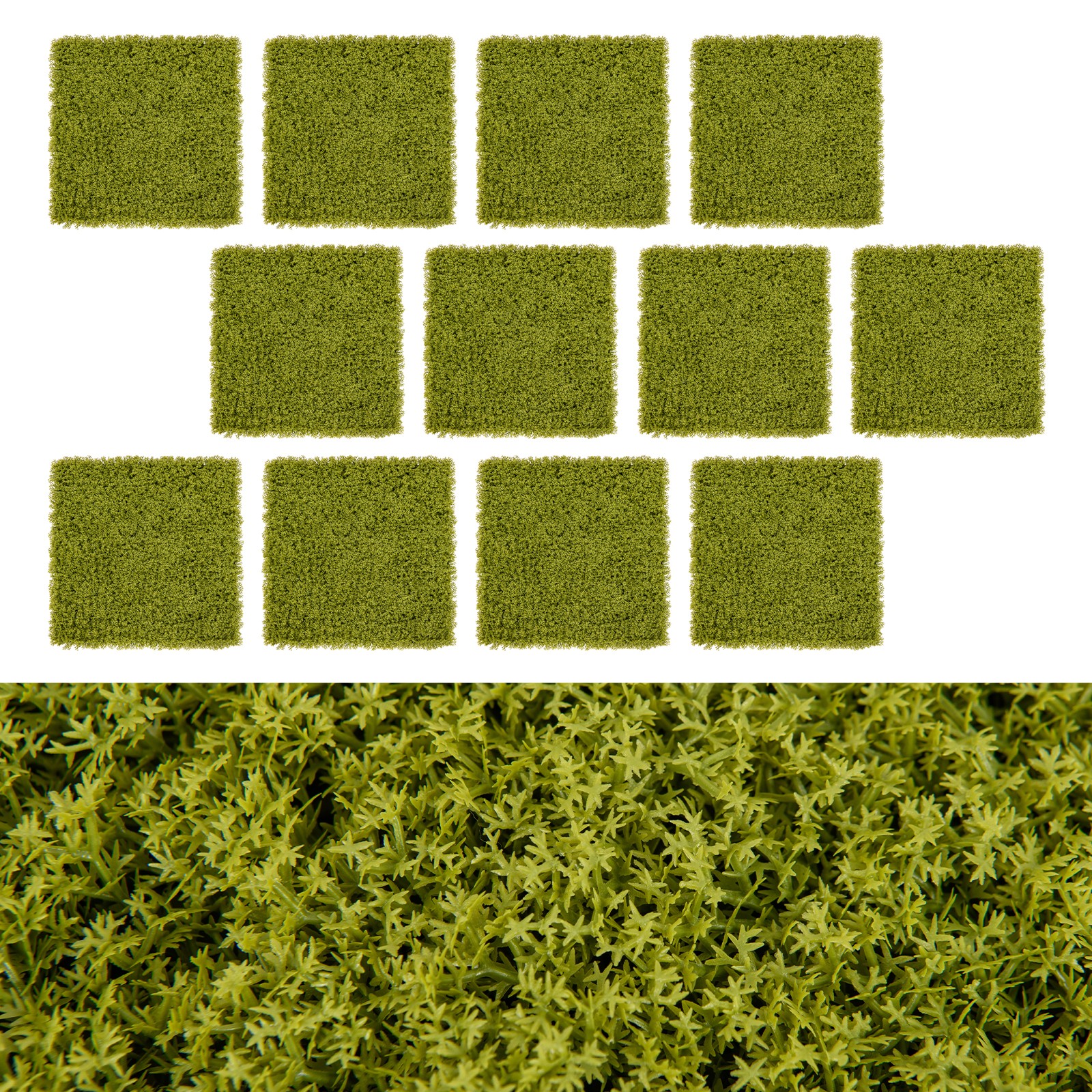 12 Pcs 20×20 In Artificial Grass Wall Panels Garden Yard Balcony Green Decor