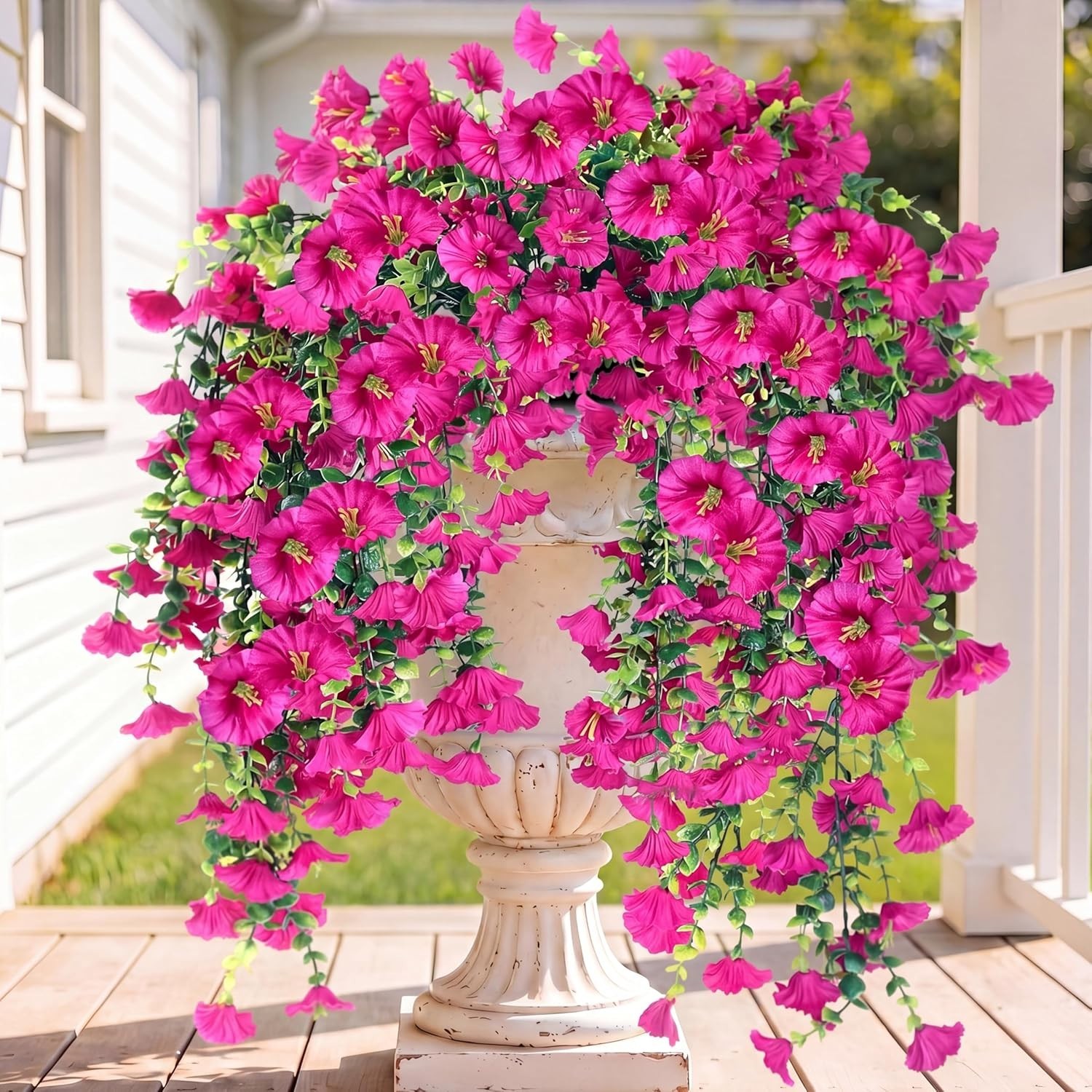 Artificial Fake Hanging Flowers Plants Outdoor Outside Summer Decoration 2PCS