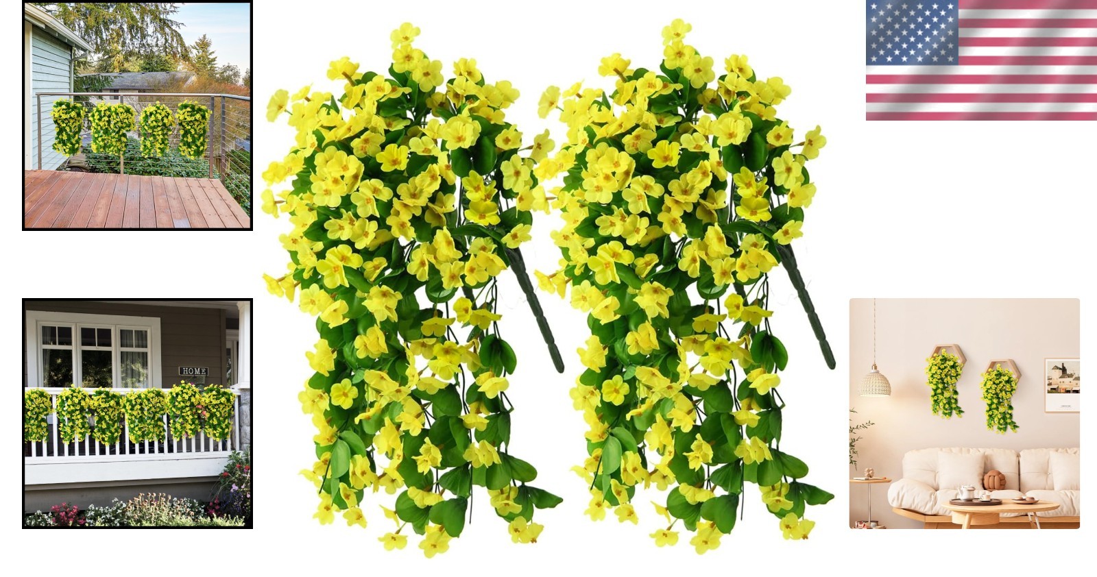 UV Resistant Fake Violet Trailing Vines for Home – 2PCS