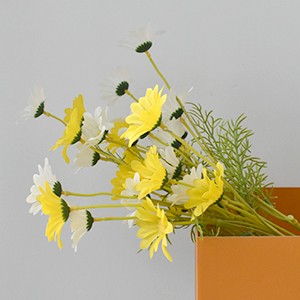 Artificial Daisy Flowers 6 Bundles 21” Faux Silk Daisy Flowers with Stems for