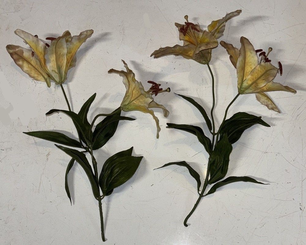 Fall Artificial Floral and Leaves Bulk Lot of 9 Pieces Plastic & Fabric