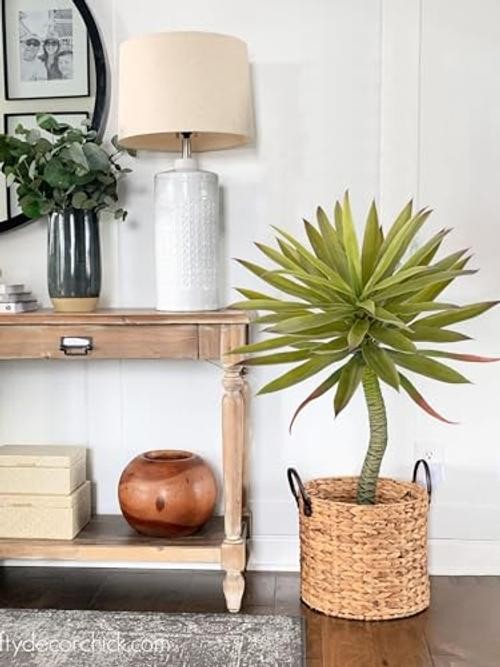 Large Fake Agave Plants 2.76ft/33in Tall Artificial Yucca Plants in Grey Green