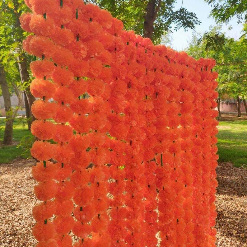 Indian Handmade Artificial Marigold Flower Garland Home Wedding Party Decoration