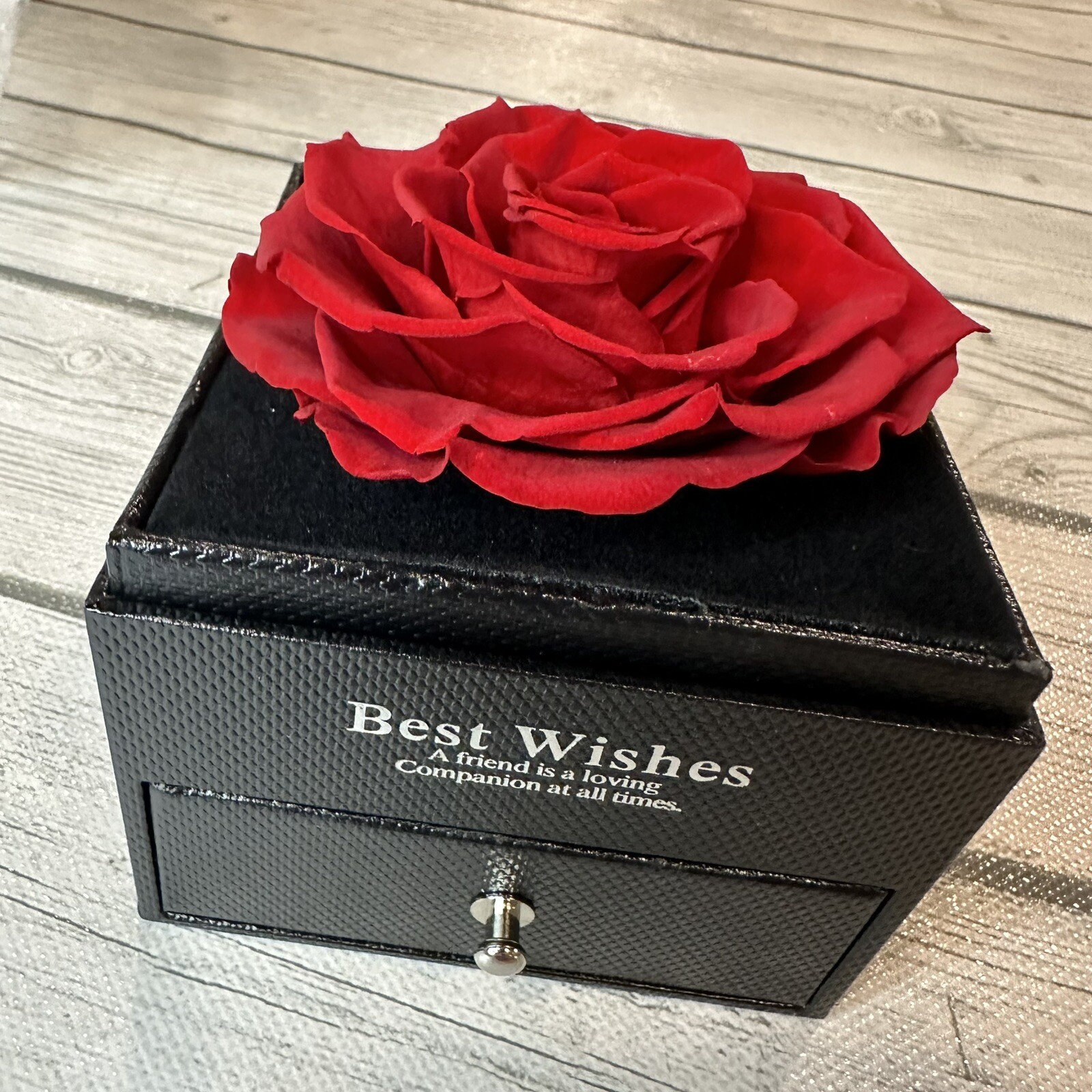 REAL Preserved Eternity Forever Rose Luxury Box Holiday Wedding Gift & Necklace