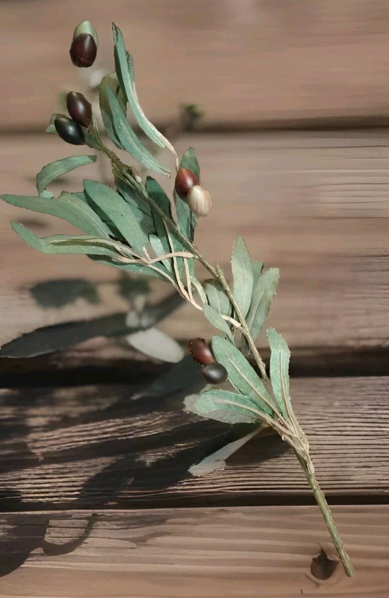 Artificial Olive Branch Stem Approximately 16 In