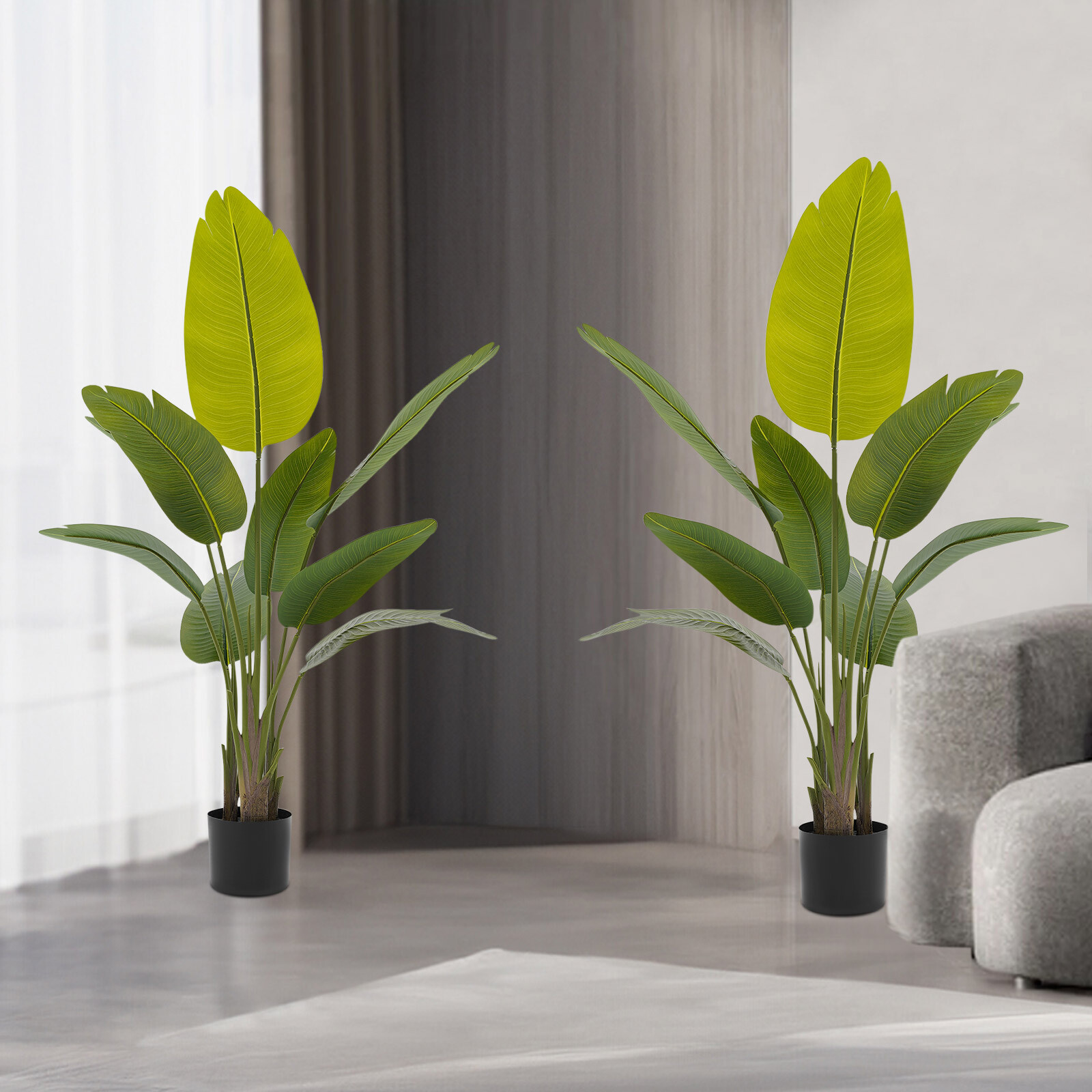 2PCS 120CM Artificial Plant For Indoor & Outdoor Artificial Plant With Base