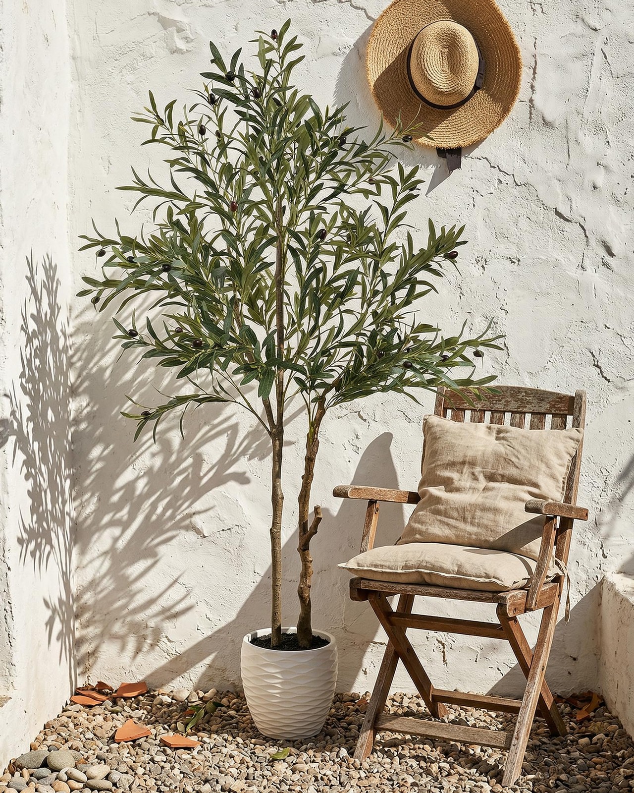 5.2ft Artificial Olive Tree Indoor, Tall Faux Olive Trees, Fake Olive Tree Fl…