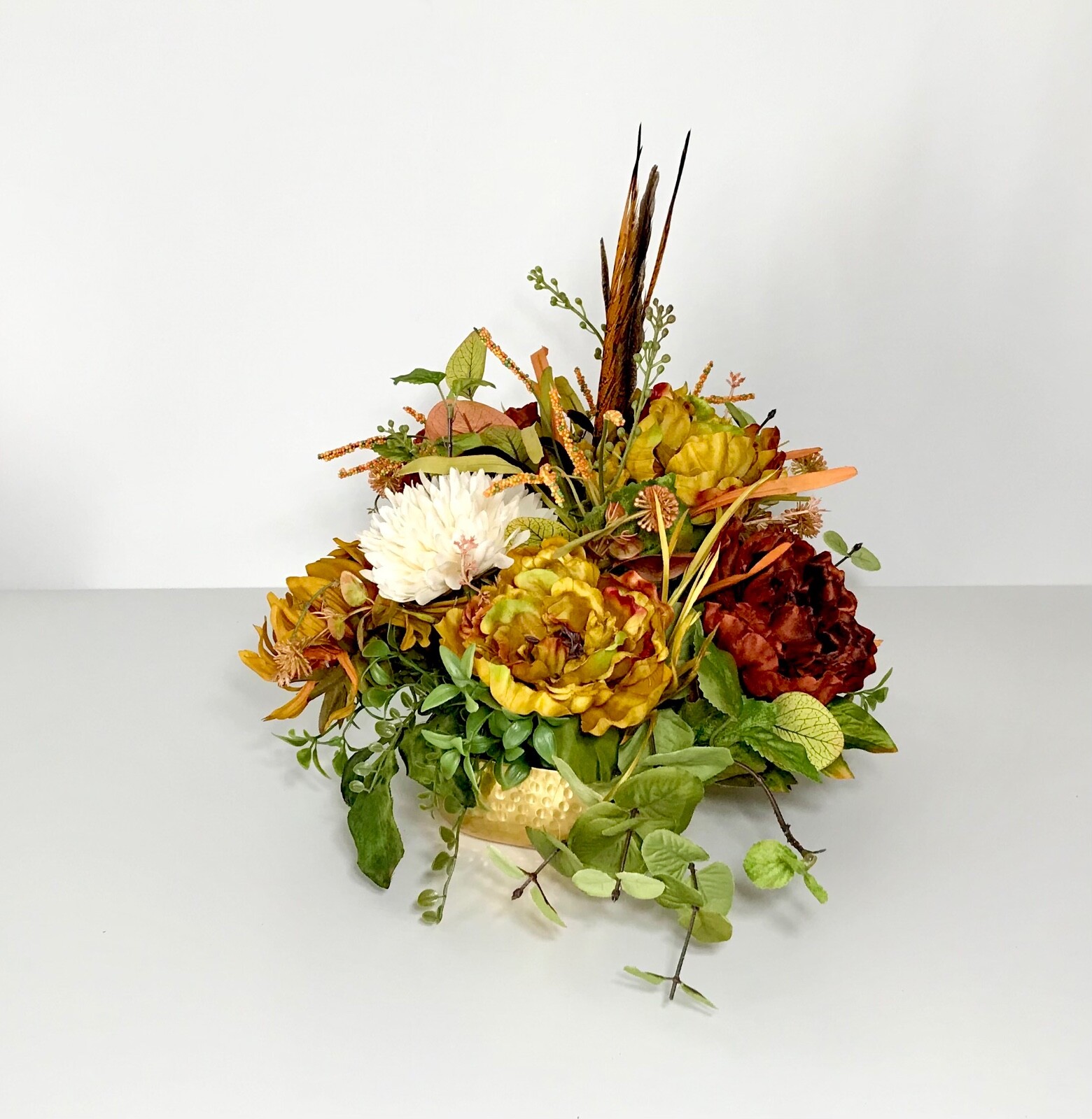 FALL EARTH TONE COLORS FLOWERS THANKSGIVING CENTERPIECE TABLE DECORATION GIFT