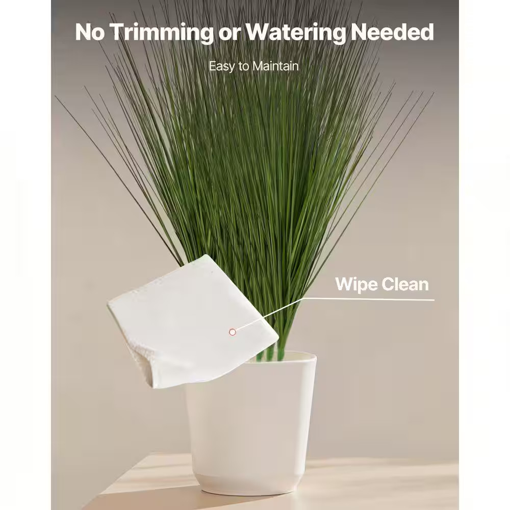 Artificial Onion Grass Plants 8 Pack 27 Inch Faux Greenery Outdoor Indoor Decor