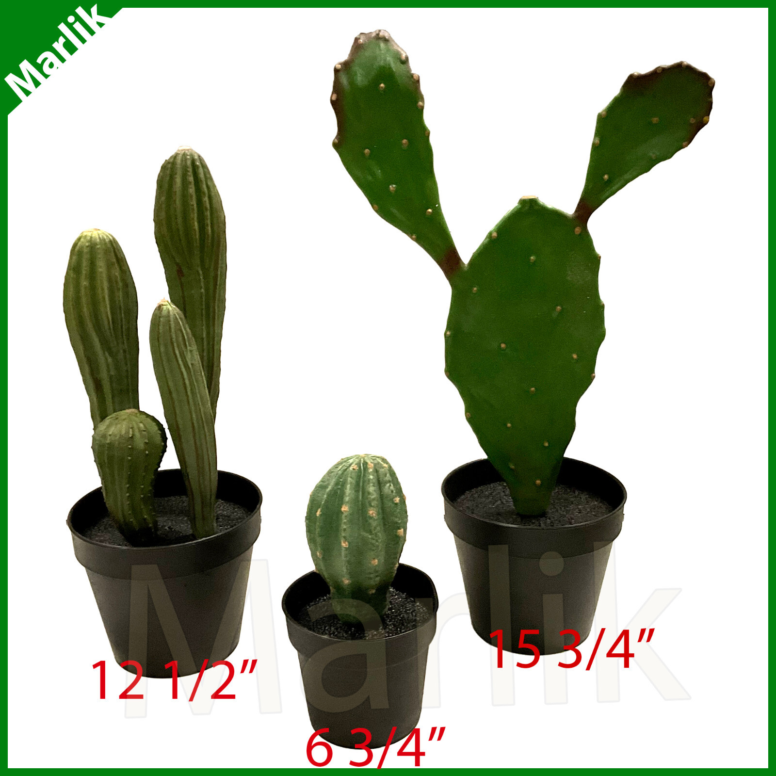 Set Of 3 IKEA FEJKA Artificial Potted Cactus Plant 6 3/4”, 12 1/2”, 15 3/4”, New