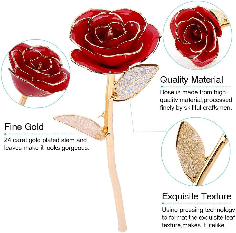 Eternal 24K Red Rose Gold Leaf – Perfect Gift for Any Occasion