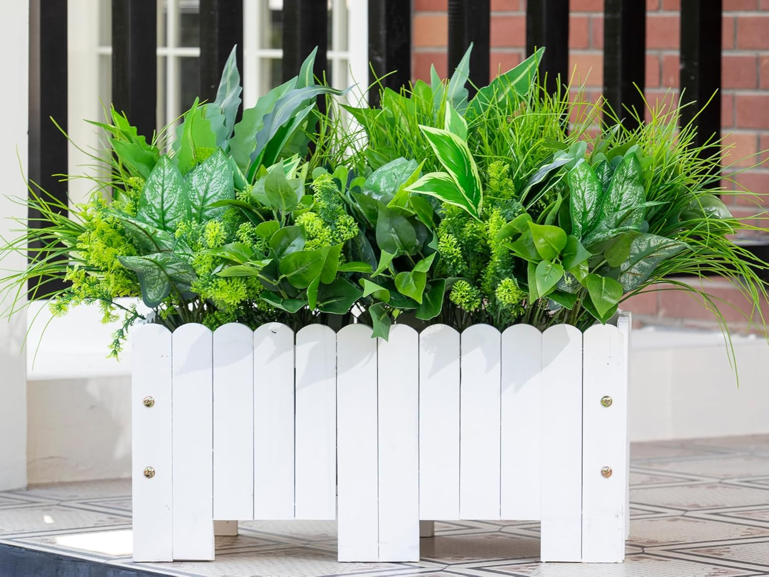 18PCS UV Resistant Faux Outdoor Plants for Patio, Garden & Home Decor