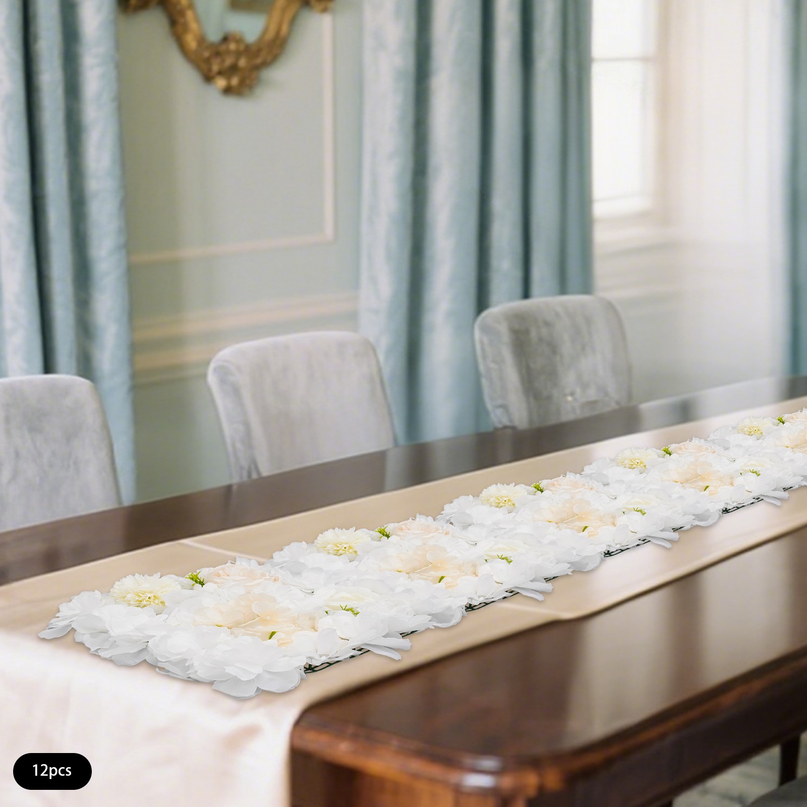 Artificial Flower Wall Panels, Artificial Flower Wall Backdrop, 12PCS Panels