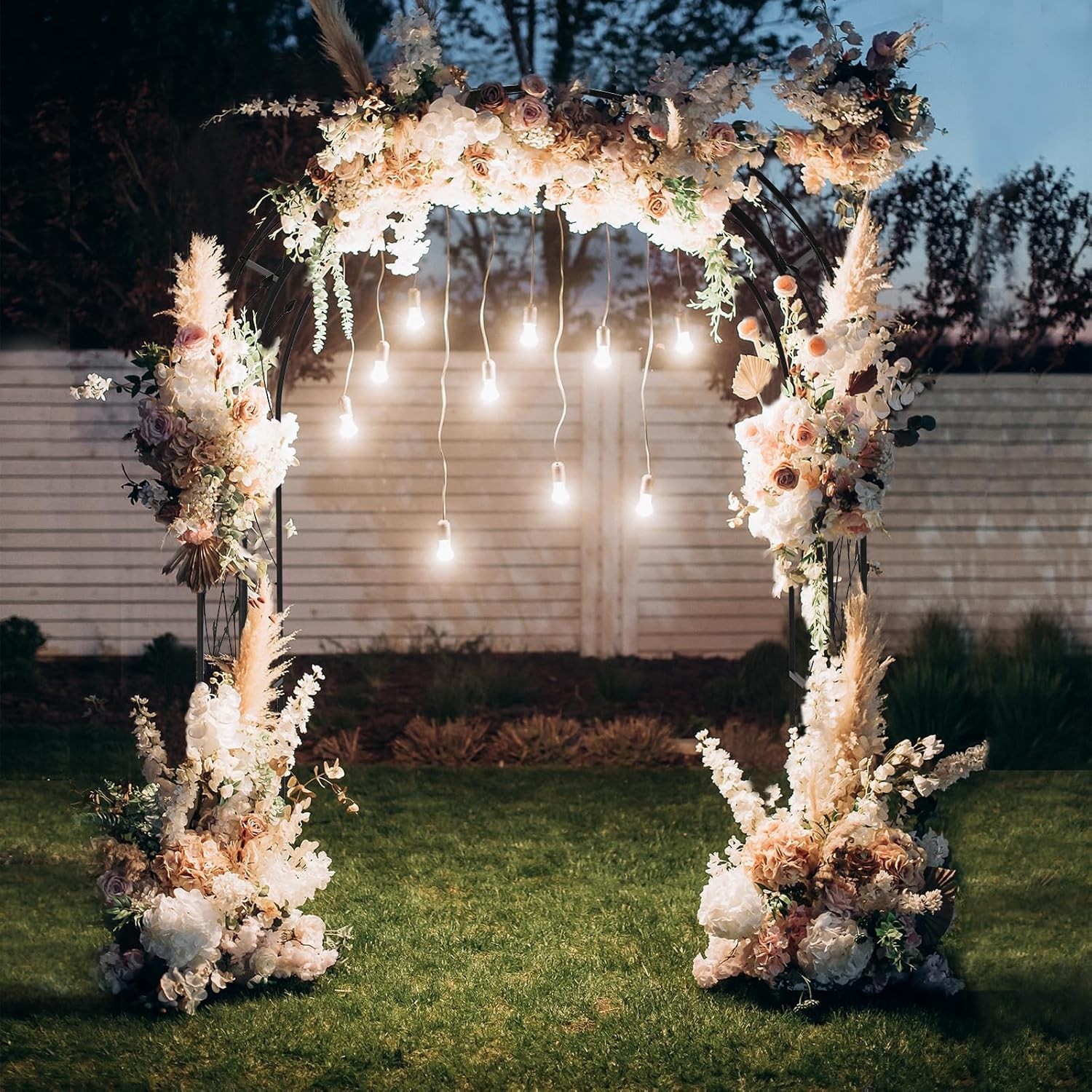 Garden Arbor, Arch for Wedding Ceremony Party, Christmas Garden Decor Steel G…