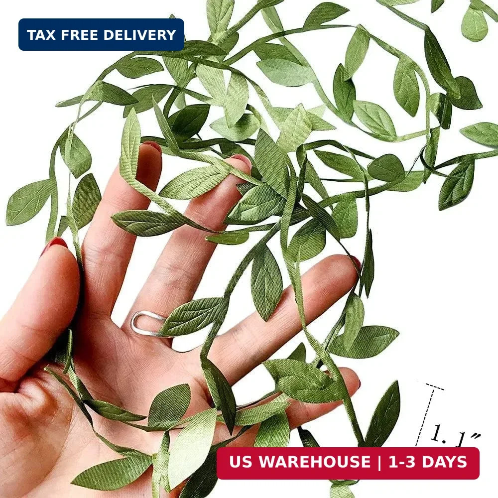 132 ft Large Leaf Trim Ribbon,Artificial Greenery Garland Vines for Baby Shower