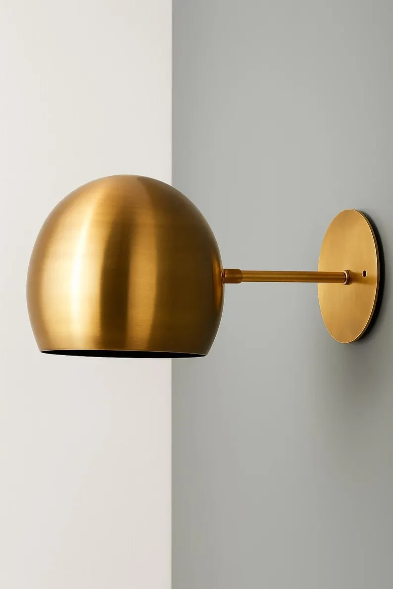 Mid-Century Italian Brass Wall Sconces: Handmade Bedroom Lighting