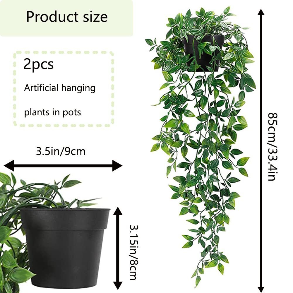 Artificial Hanging Plants 2pcs artificial plants indoors in pots Greenery Fak…
