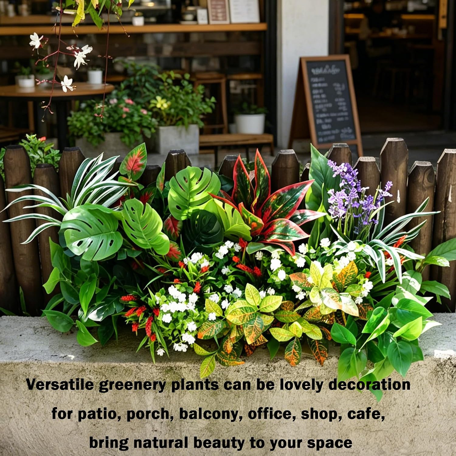 18Pcs UV Resistant Faux Greenery for Outdoor Patio & Garden Decor