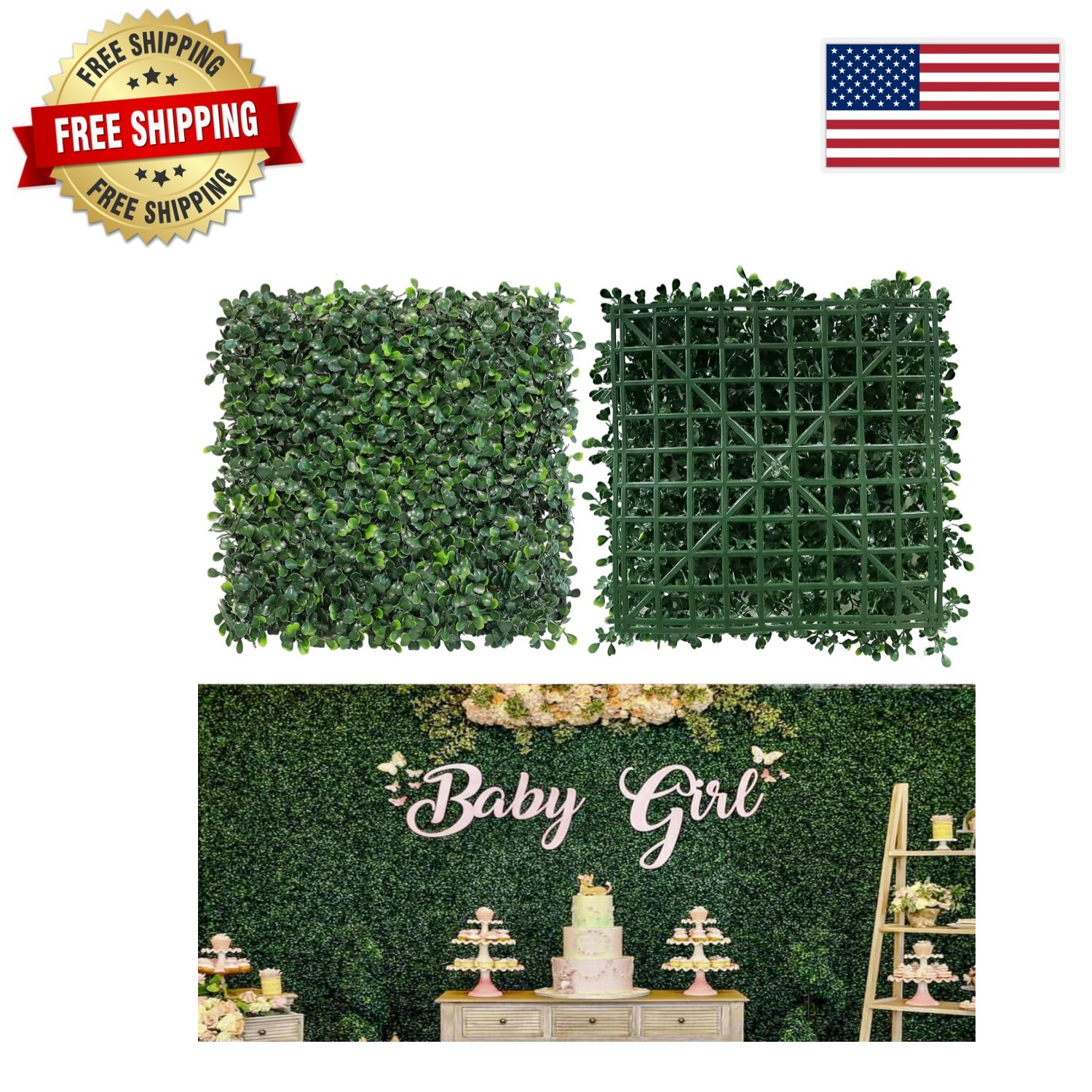 10×10 Artificial Boxwood Wall Panels – 12 Pcs for Indoor & Outdoor Decor
