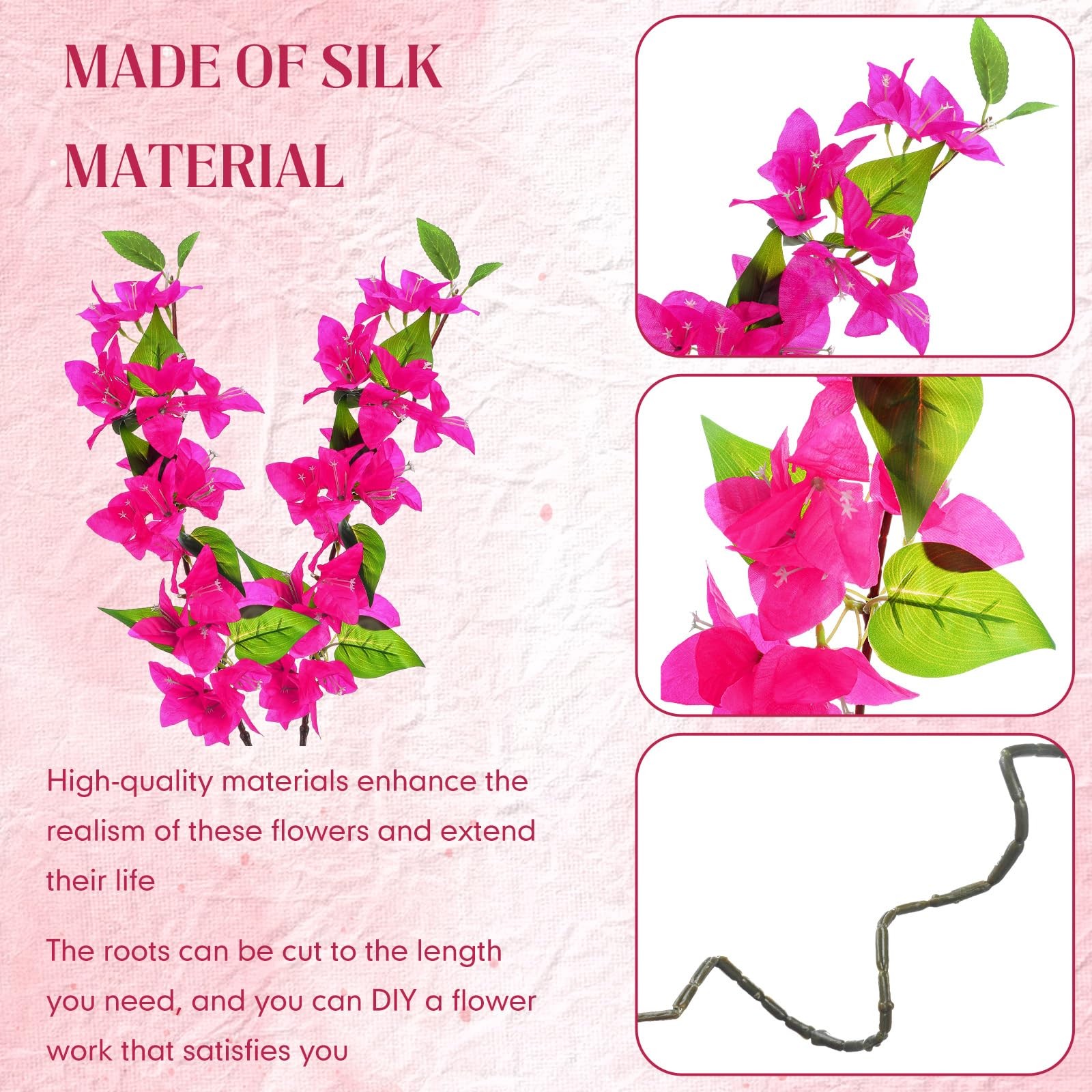 30 Pcs Artificial Faux Bougainvillea Fake Flower Silk Bougainvillea Branches …