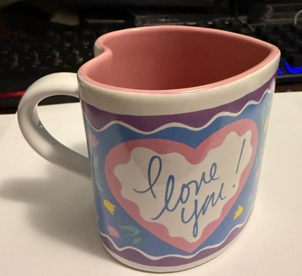 Cute I Love You Heart Shaped Coffee Mug Figi Graphics free ship