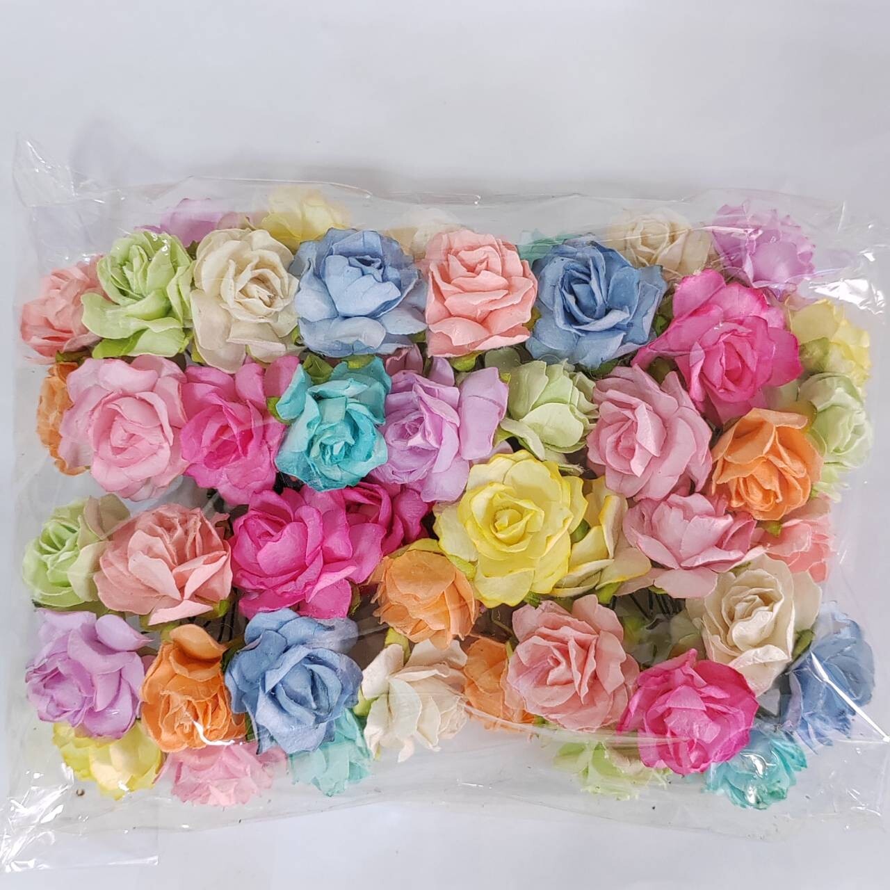 50 Mix Sweety Color Artificial Flowers Rose Flower Paper Flower size 30-35 mm