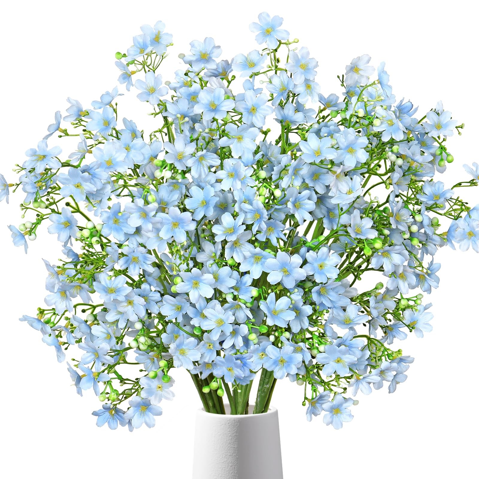 10PCS Artificial Silk Flowers with Long Stems Faux Bulk Babys Breath Flowers …