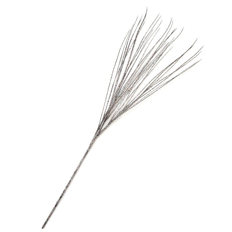 Factory Direct Craft Black and Silver Pistil Grass Spray