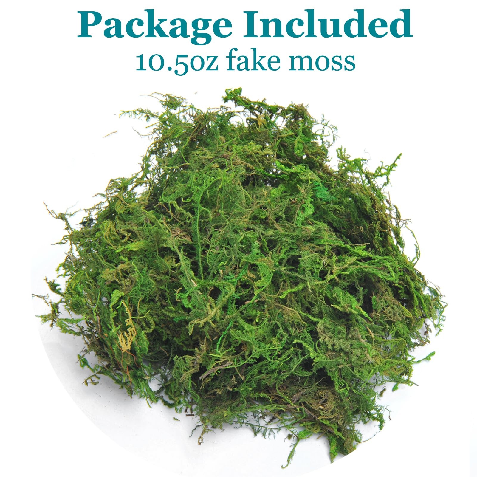 TOPCOMWW Fake Moss, 10.5oz Aftificial Decorative Green Grass for Centerpieces, P