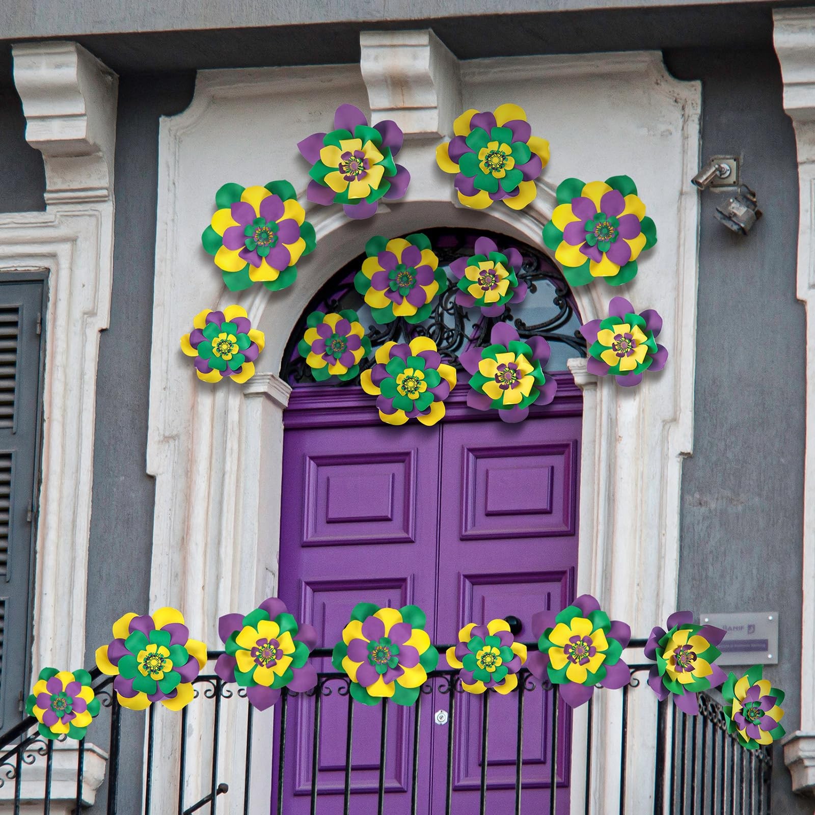 24 Pcs Mardi Gras Decorations for Party Outdoor Large Mardi Gras Porch Door D…
