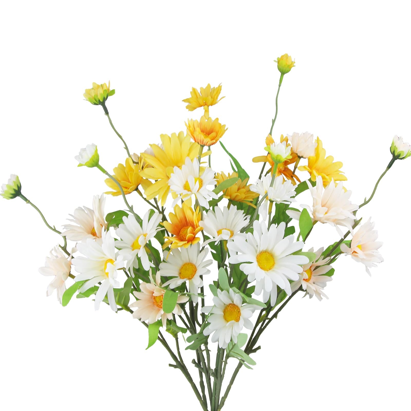 6 Pcs Artificial Daisy Flowers Silk Flower Outdoor UV Resistant Artificial Wi…