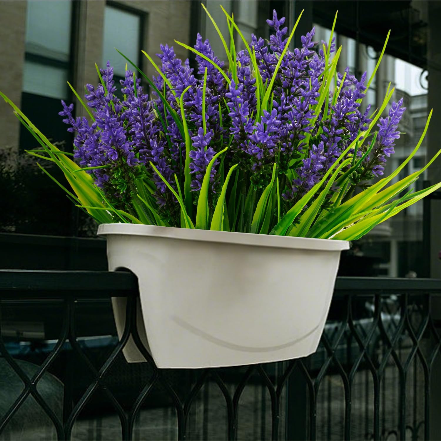 24 Bundles Artificial Plants Flowers Outdoor, Faux Lavender Flowers Monkey Grass
