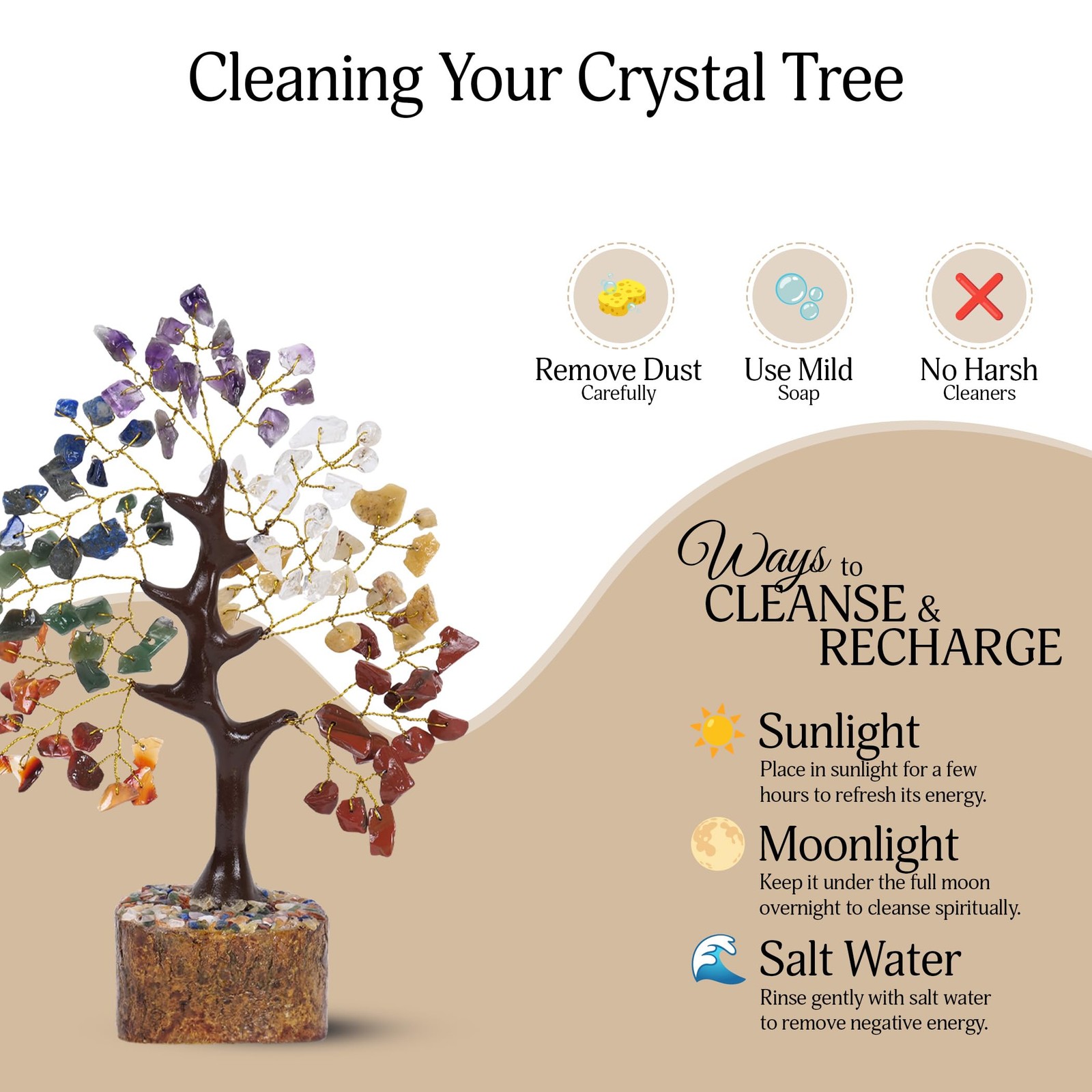 7 Chakra Tree of Life, Gemstone Tree, Gifts for , Crystal Home Decor, Healing…