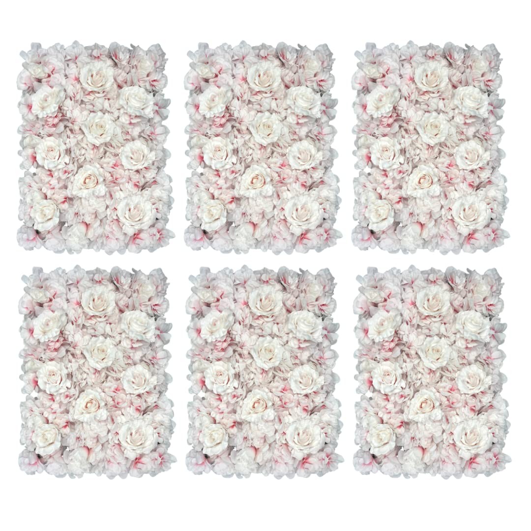 Blush Blooms Decor Flower Panels for Flower Wall (6 Pack) 24 Inch by 16 Inch
