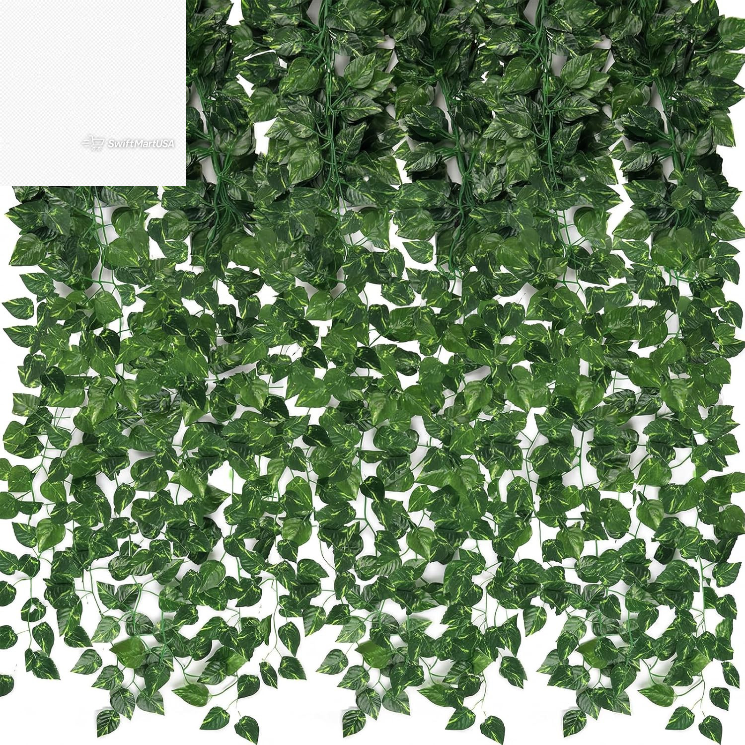 24 Pack Fake Vines 168Ft Artificial Ivy Garland Greenery Room Bedroom Wall Decor