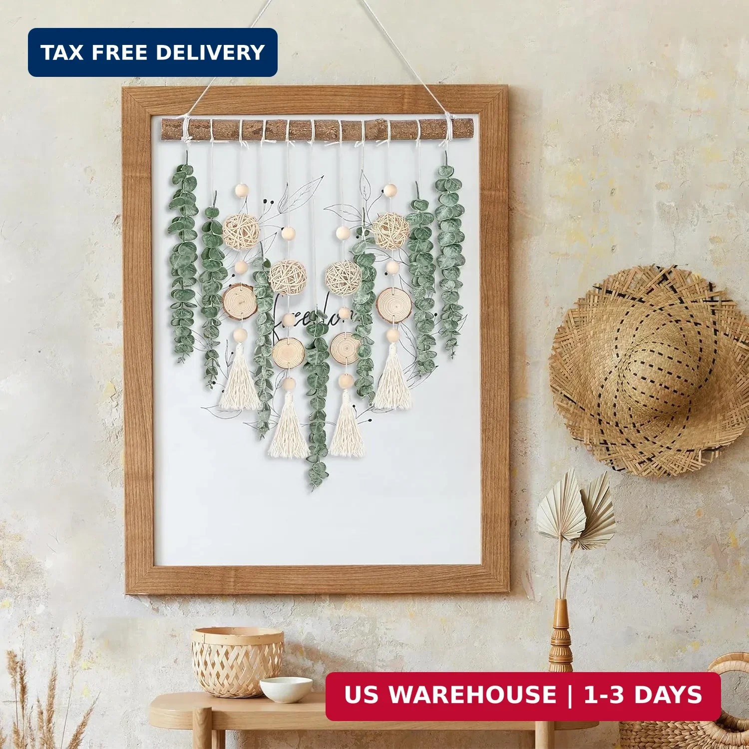 Sggvecsy 21” Eucalyptus Wall Hanging Decor Artificial Eucalyptus Plant Fake Gre