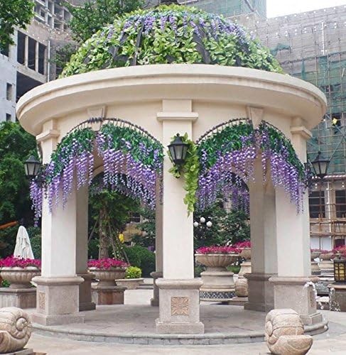 12 Pack 3.6 Feet Artificial Fake Wisteria Vine Ratta Hanging Garland
