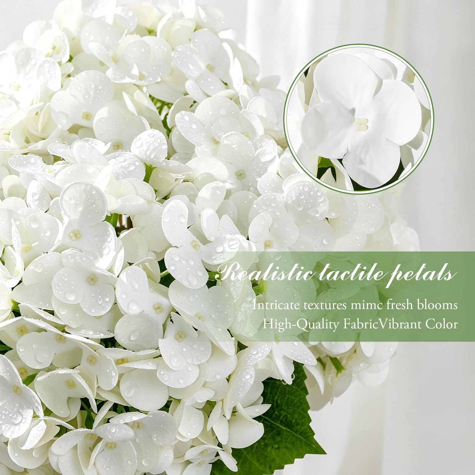 4 Pcs Real Touch Hydrangea Artificial Flowers, 18” Large Latex Hydrangeas wi…