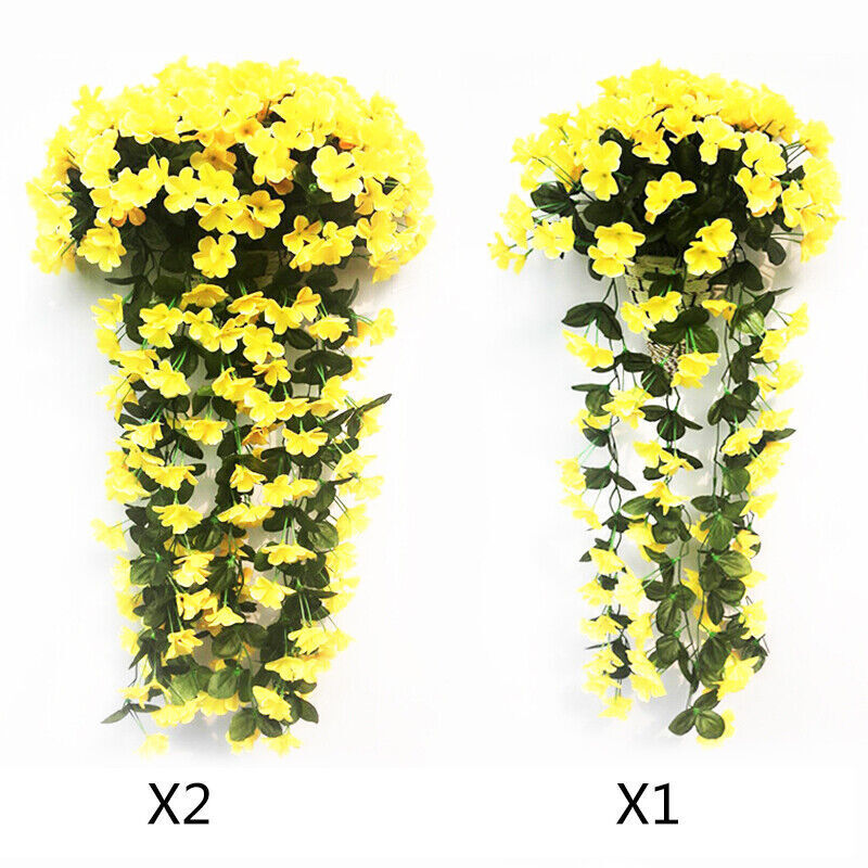 Artificial Fake Hanging Flowers Vine Plant Home Garden Decor Indoor Outdoor