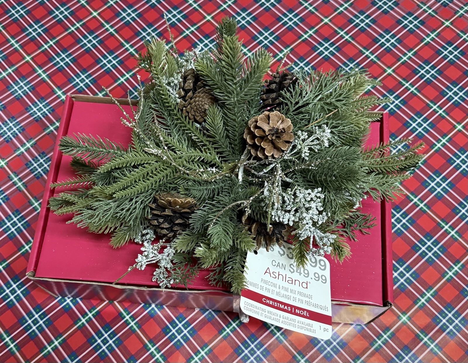 Ashland Pine Cone And Pine Mix Premade Centerpiece Arrangement + Bonus Gift