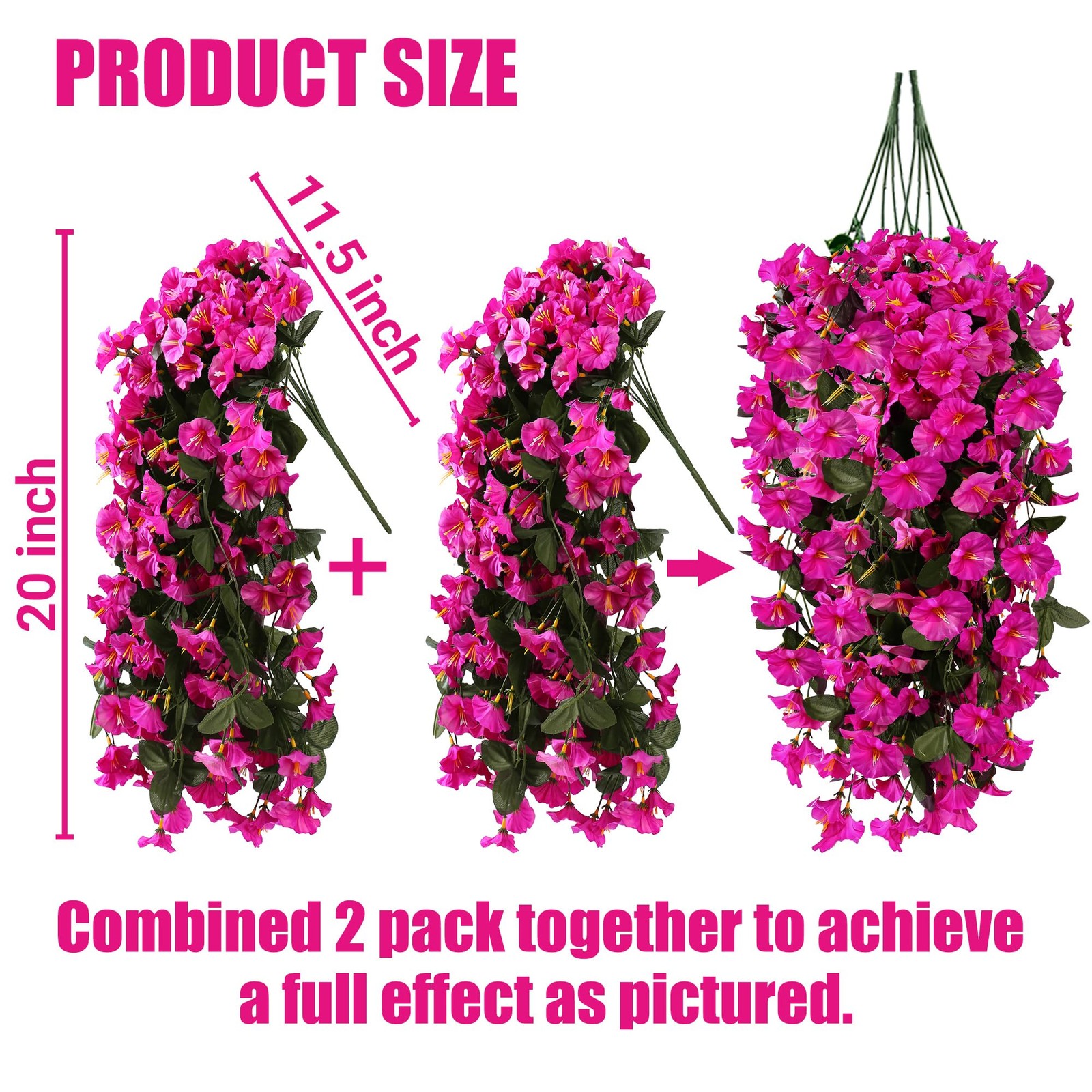 Artificial Fake Hanging Flowers Plants for Outdoor Outside Spring Summer Deco…