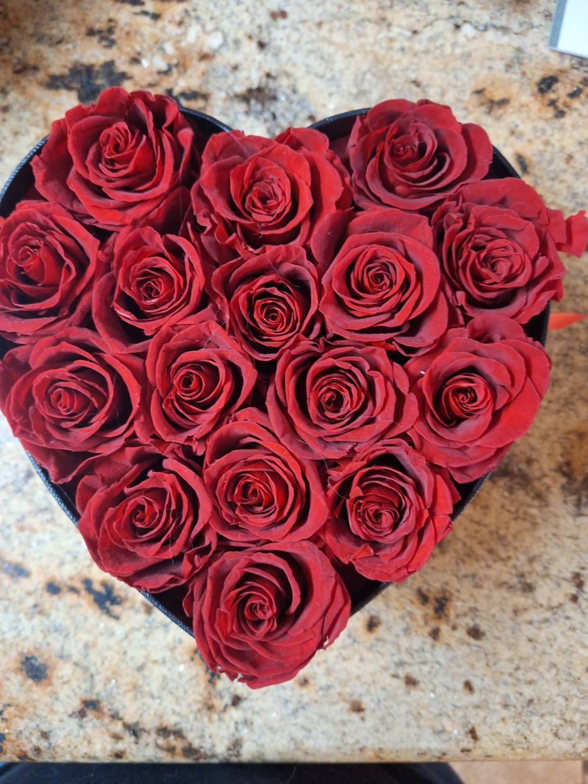 Glamour Boutique 16 PC Forever Red Roses Heart Shape Gift Box Preserved Eternal