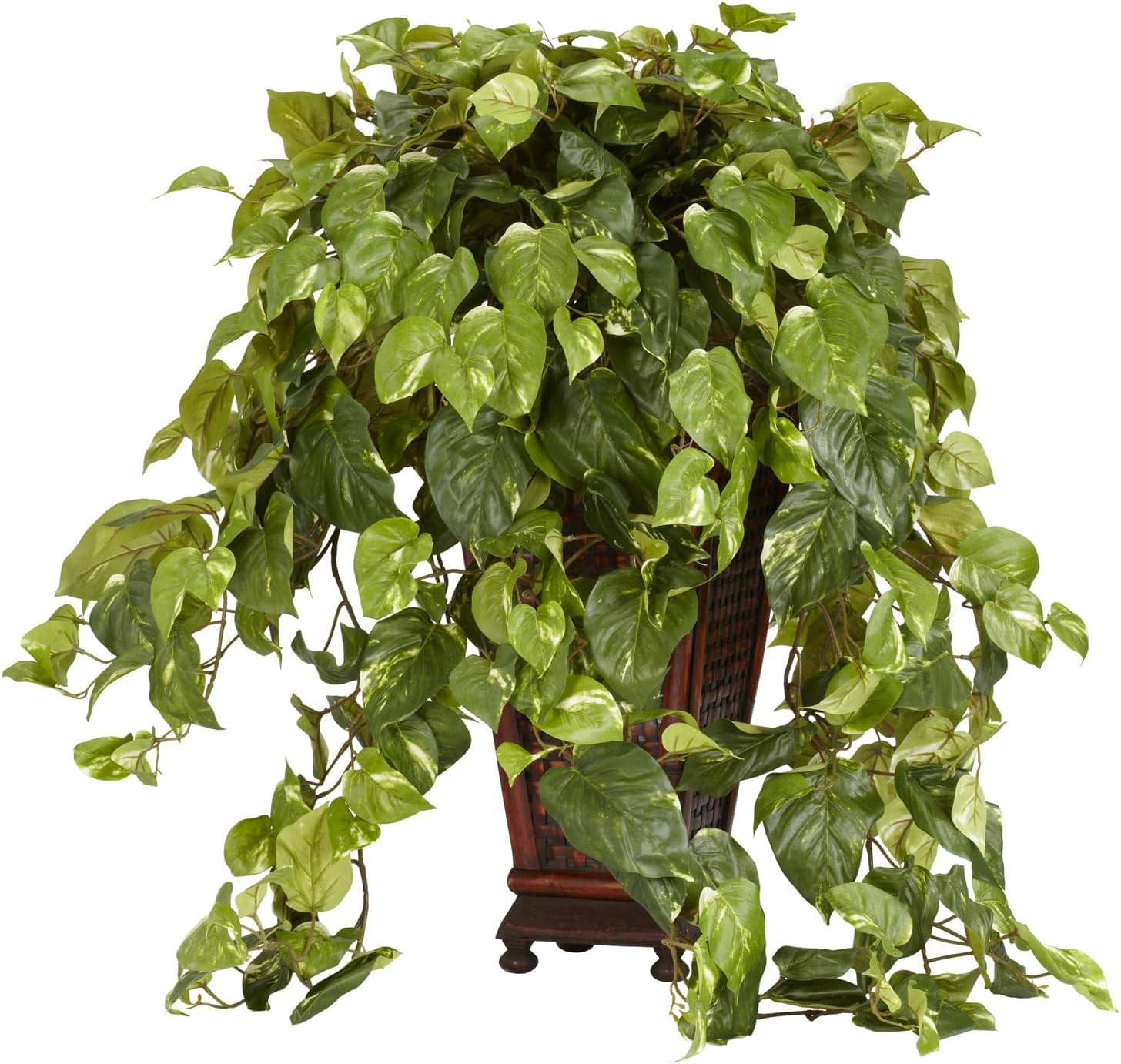 Vining Pothos Silk Plant with Vase – 42″ Decorative Greenery for Home Decor