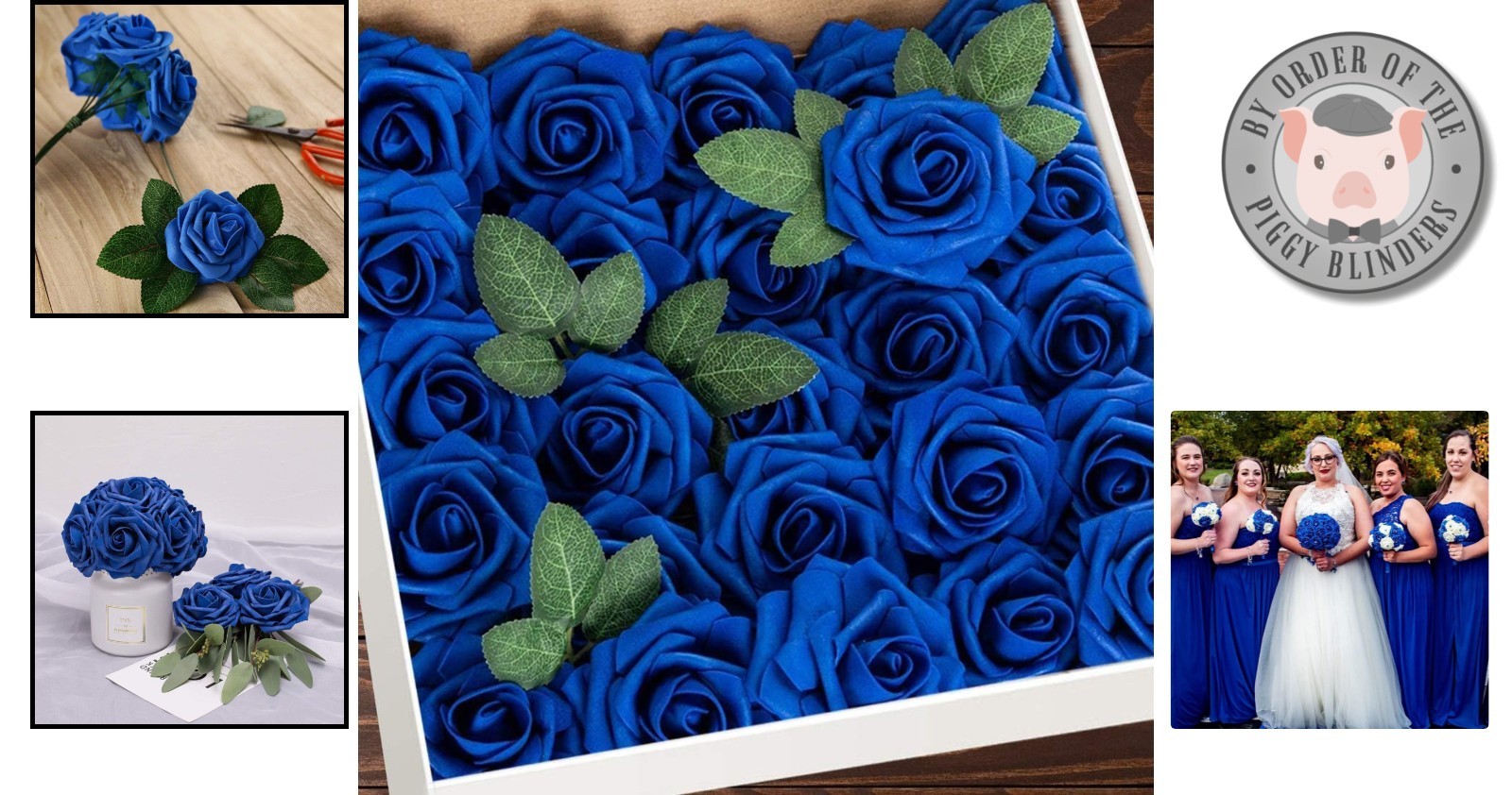 Transform Your Space with 50 Eco-Friendly Royal Blue Artificial Roses & Leaves