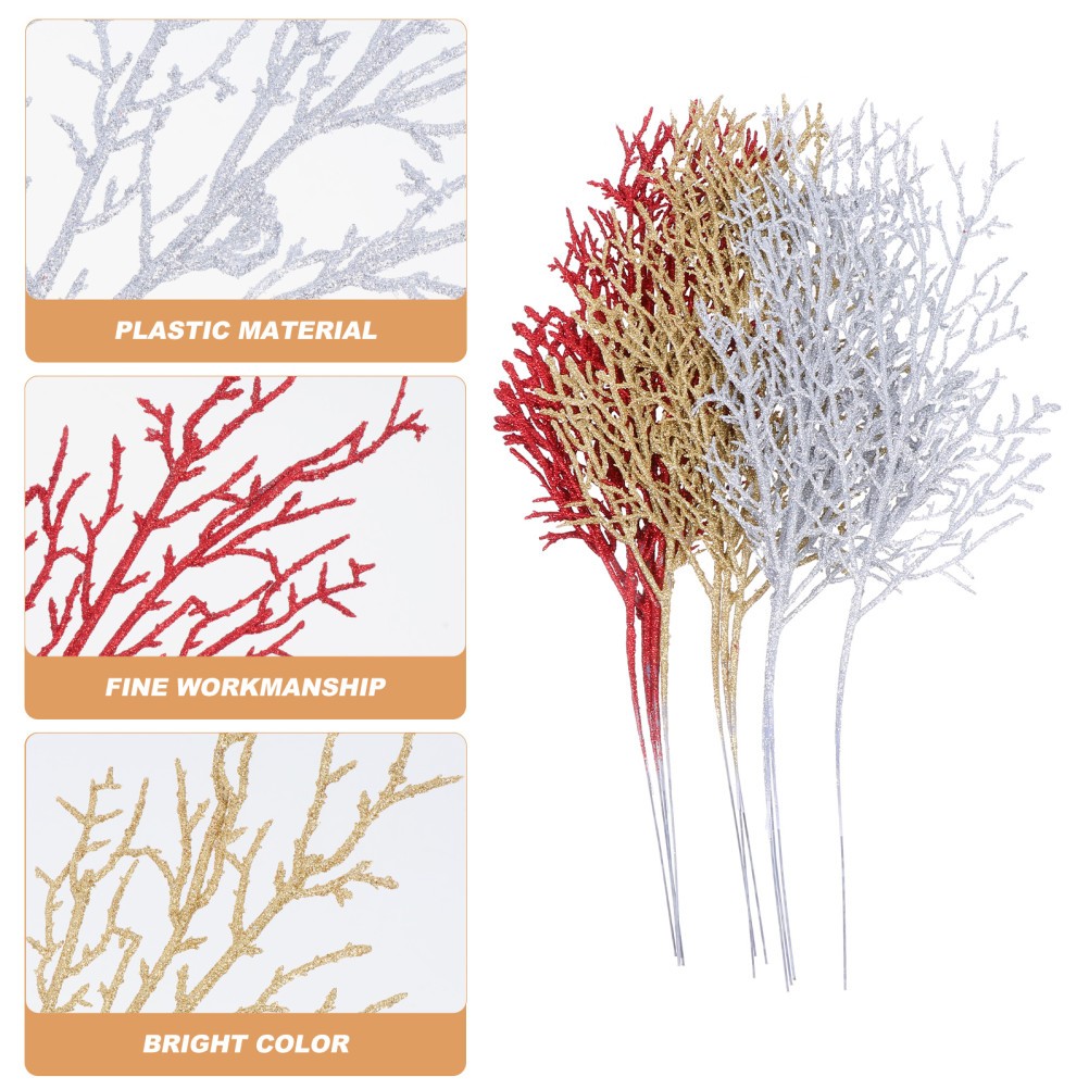 12Pcs Reusable Artificial Deadwood Branches for Xmas Decoration Assorted Color
