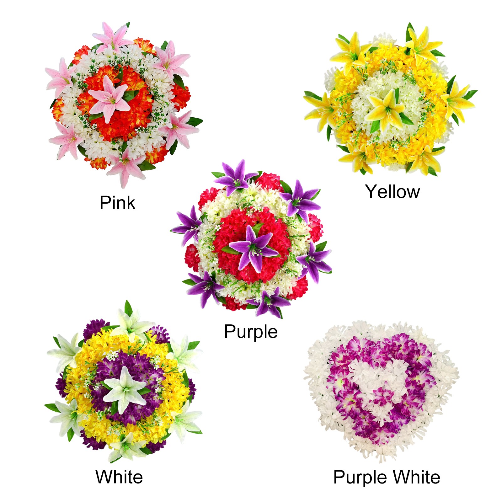 Cemetery Wreath Artificial Memorial Wreath Plastic Loop Silk Cloth Flower For Gr