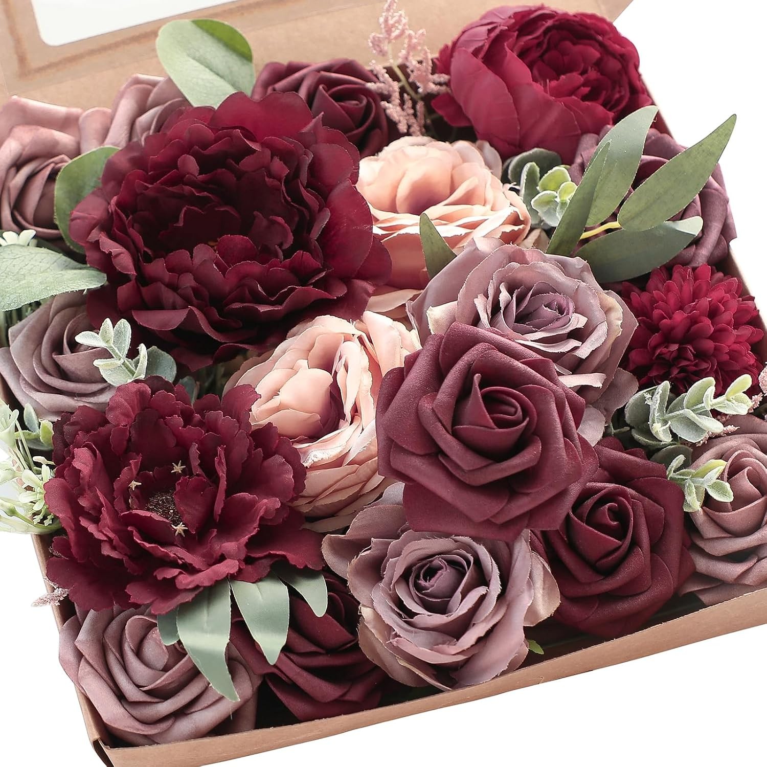 Lavender Violet Lilac Artificial Flowers Fake Roses Peonies Dahlias Greenery
