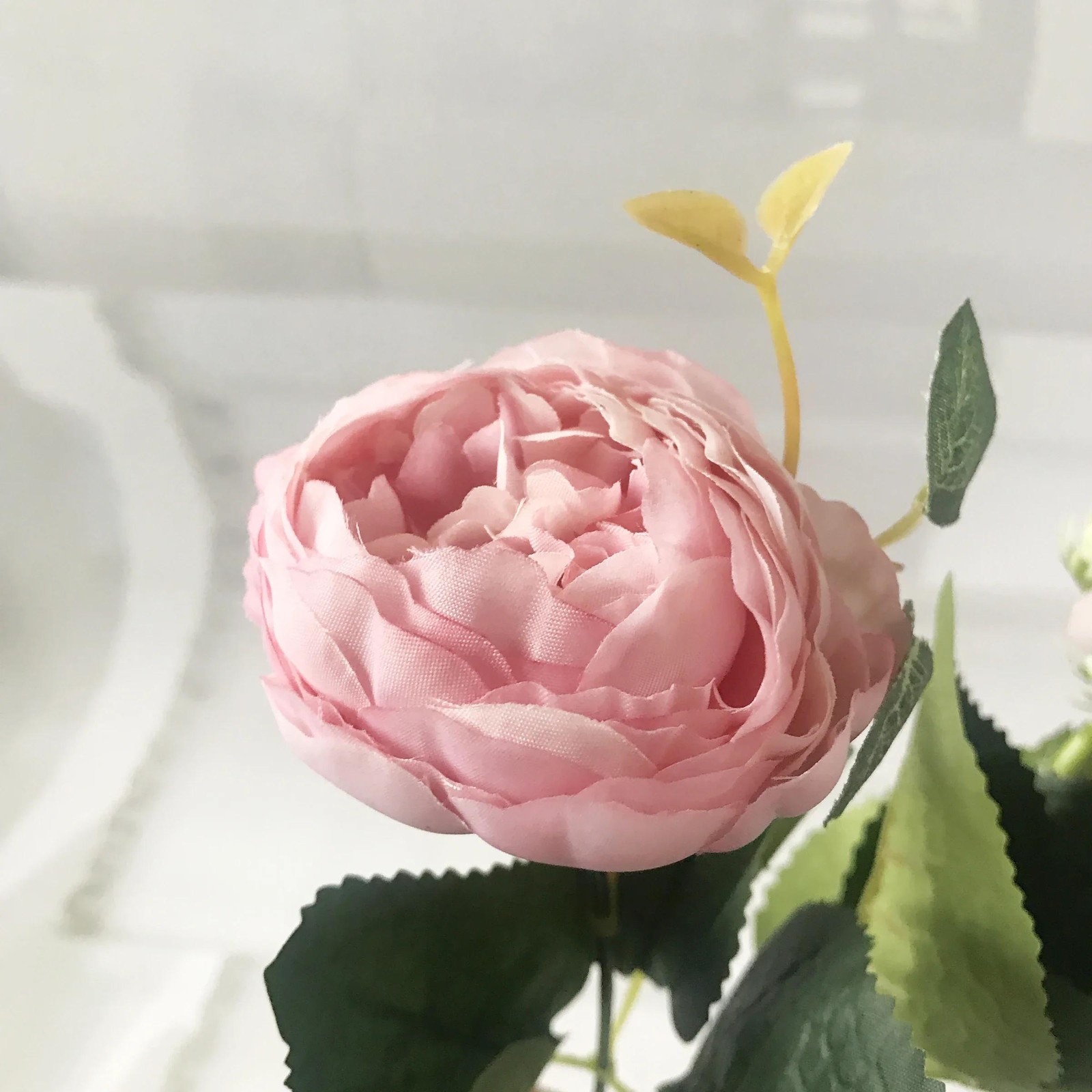 30cm Pink Silk Peony Bouquet – 5 Heads 4 Buds Artificial Flowers for Wedding