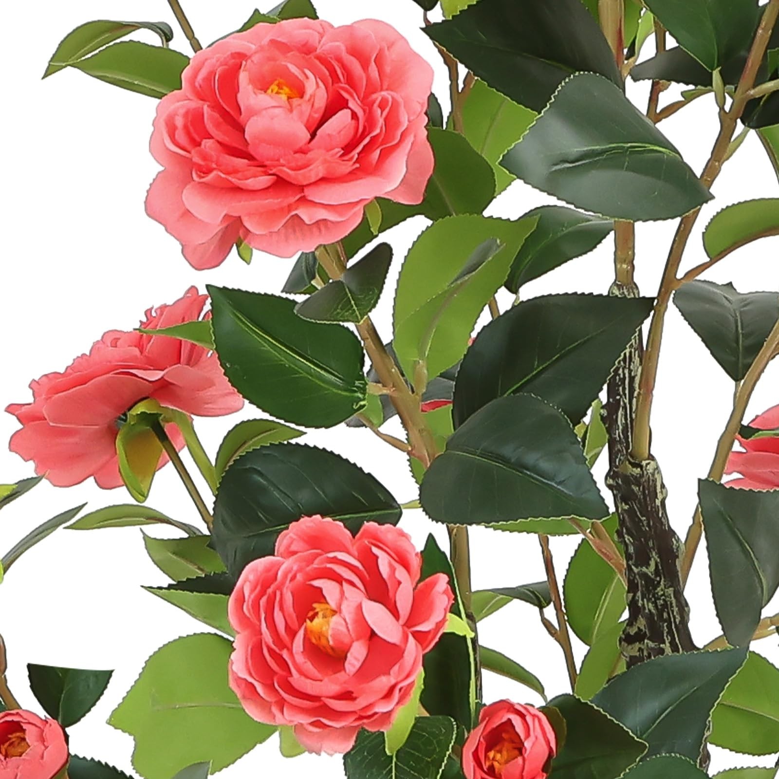 UPBUD Artificial Camellia Tree 2 Pack, 3.3FT Fake Camellia Plant with Bloomin…